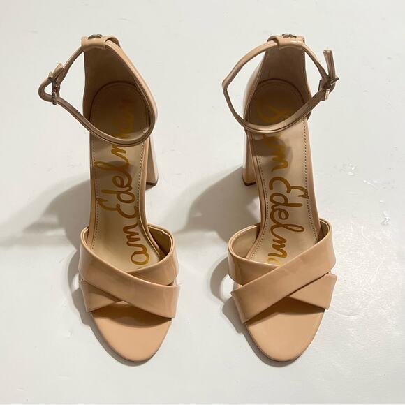 SAM EDELMAN Beige Yancy Ankle Strap Sandals Size 10 - Picture 4 of 10